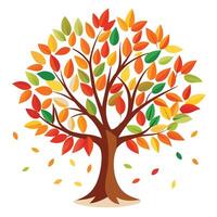An autumn tree with colorful leaves vector
