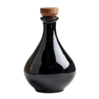Premium Soy Sauce Bottle with Reflective Surfaces and Classic Seals Isolated on Transparent Background png