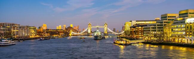 Tower Bridge at dusk in London photo