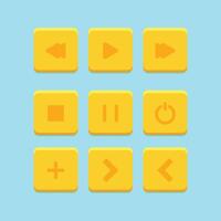 Flat UI UX Media Player Button Set vector