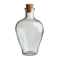 Old-Fashioned Glass Oil Bottle with Rustic Cork Lid Isolated on Transparent Background png