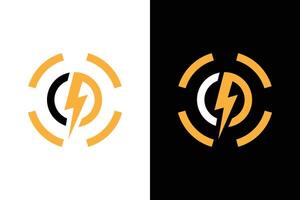 Dynamic Lightning Bolt Circle Illustration vector