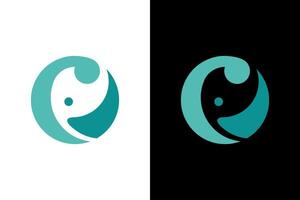 Modern Abstract Figure Circle Logo Design vector