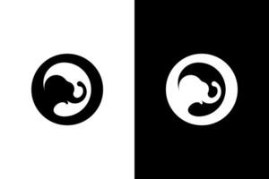 Elegant Elephant Silhouette in Circular Design vector