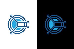 Modern Technology Connection Abstract Logo vector