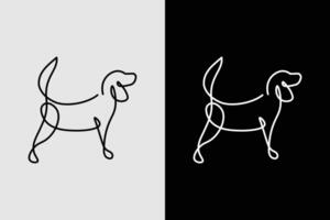 Minimalist One Line Drawing of Dog vector
