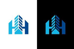 Modern Abstract Building Logo Design in Blue vector