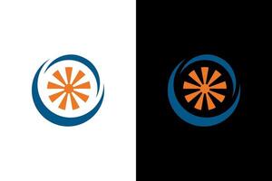 Stylized Sun Graphic with Frame vector