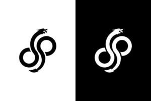 Abstract Dragon Infinity Loop Minimalist Logo vector