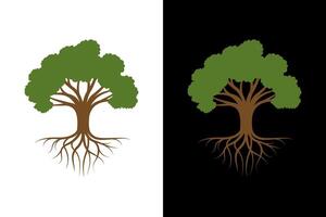 Tree Silhouette on Contrasting Backgrounds vector
