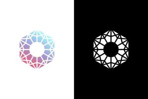 Abstract Hexagon Gradient Graphic with Circle vector