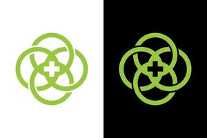 Interconnected Healthcare Symbol with Central Cross vector