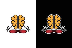 Meditating Brain Finding Peace and Focus vector