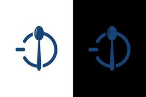 Spoon in Circle Logo Art vector