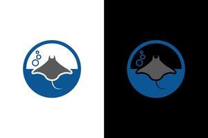 Elegant Stingray in Ocean Circle Illustration vector