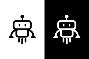Simple Robot Line Art Illustration vector