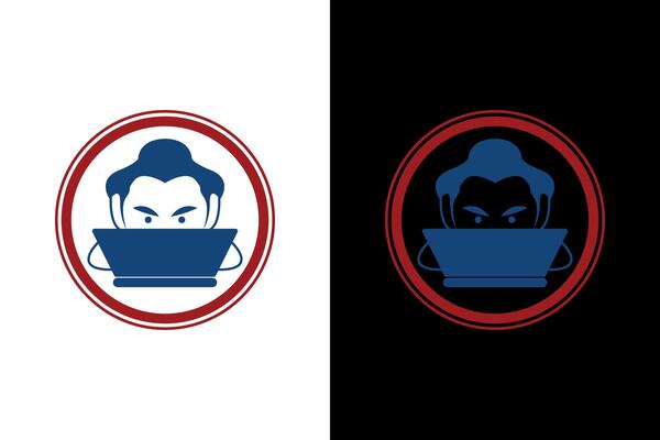 Tech Vigilante Logo with Intense Gaze