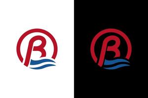 Sleek Beta Symbol with Waves Design vector