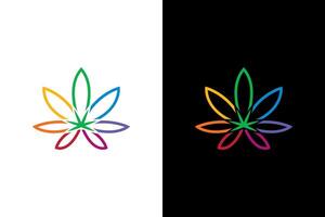 Rainbow Cannabis Leaf Graphic Design vector