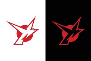 Abstract Red Bird Flight Logo Design vector