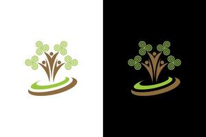 Abstract Family Tree with Human Figures vector