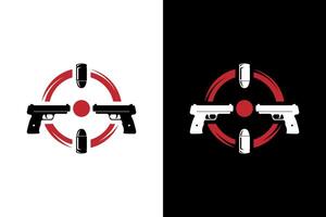 Firearms Target Design with Guns and Ammunition vector