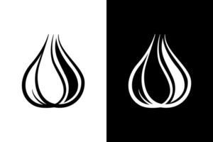 Minimalist Garlic Bulbs Black and White vector