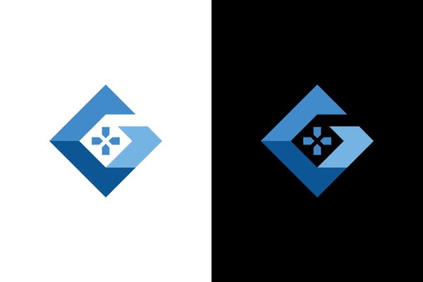 Geometric Game Controller Logo Graphic Design