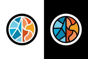 Balanced Circular Design with Contrasting Elements vector
