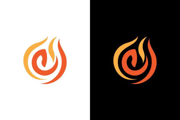 Stylized Flame Design Graphic Element