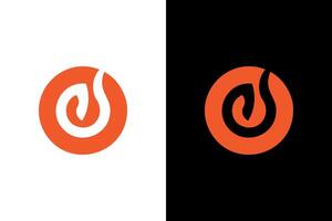 Abstract Orange Circle with Swirl Design vector