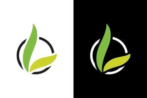 Modern Circle with Abstract Green Leaves vector