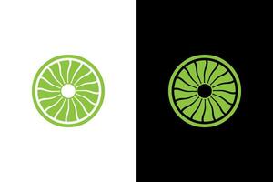 Abstract Lime Slice Refreshing Freshness vector
