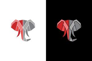 Geometric Elephant Head Colorful Polygonal Design vector