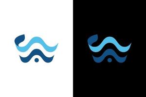 Elegant Blue Wave Abstract Design Element vector