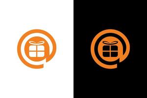 Creative Gift Box Circle Delivery Icon vector