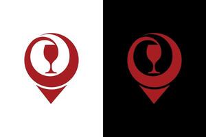 Sophisticated Wine Location Pin Icon Design vector