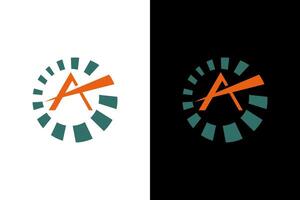 Dynamic A Logo with Circular Elements vector