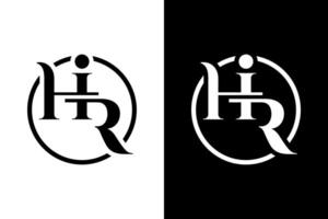 Elegant HIR Initials Circular Logo Design vector