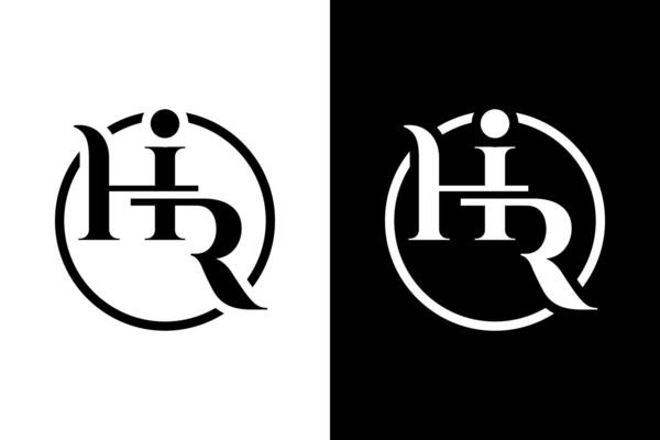 Elegant HIR Initials Circular Logo Design
