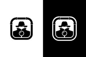 Stealth Investigator Icon Framed by Pipeline vector