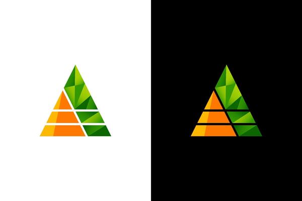 Modern Abstract Pyramid Logo Design Concept