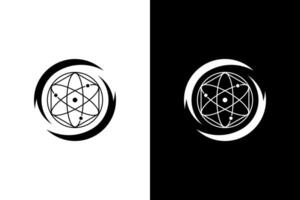 Abstract Atom Symbol in Circular Frame vector