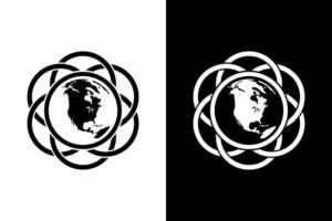 Minimalist Earth Graphic with Interlocking Circles vector