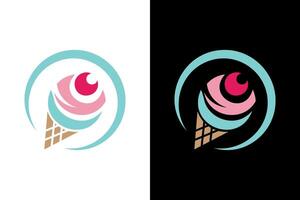 Stylized Ice Cream Cone Logo vector