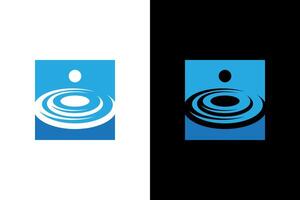 Blue Ripples Graphic Water Drop vector
