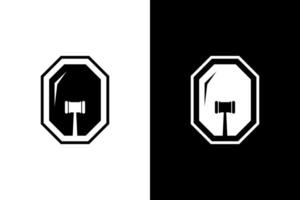 Gavel Icon Inside Octagon Shape vector