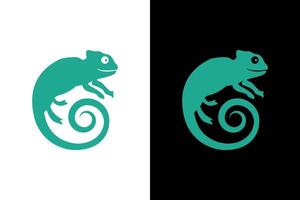 Minimalist Chameleon Logo Design Element vector
