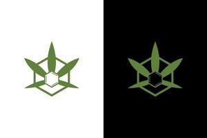 Geometric Cannabis Leaf Abstract Logo Design vector