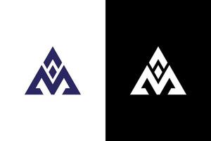 Geometric Logo Design with Triangle and M vector